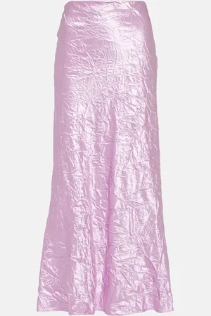 The Attico Crinkled satin slip skirt