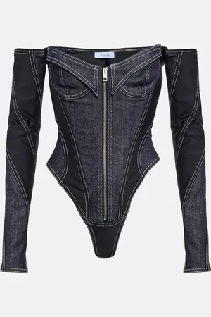 MUGLER Denim bodysuit