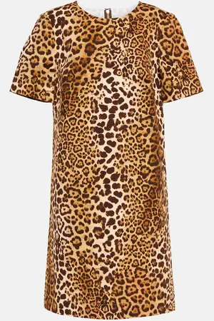 Carolina Herrera Leopard-print cotton-blend minidress