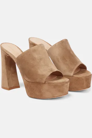 Gianvito Rossi Holly suede platform mules