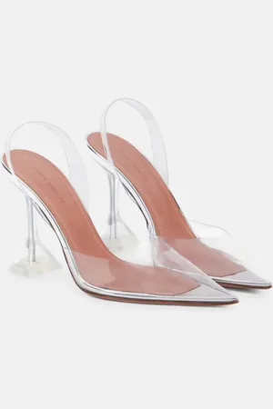 Amina Muaddi Holli Glass PVC slingback pumps