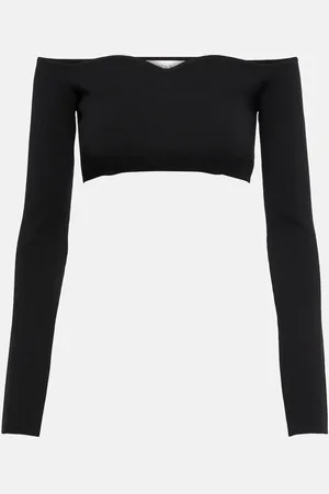 Nina Ricci Off-shoulder wool-blend crop top