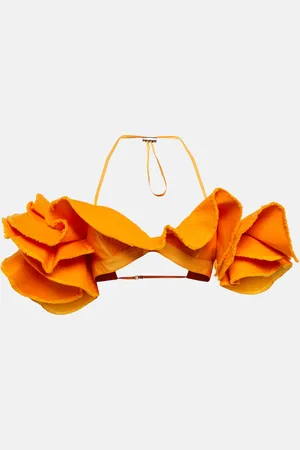 Jacquemus La BrassiÃ¨re Artichaut cotton crop top