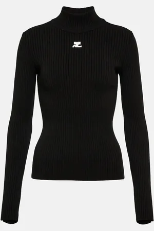 Courrèges CourrÃ¨ges Logo ribbed-knit turtleneck sweater