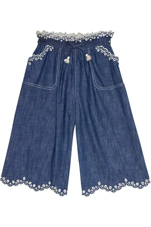 ZIMMERMANN Tiggy Scallop embroidered denim pants