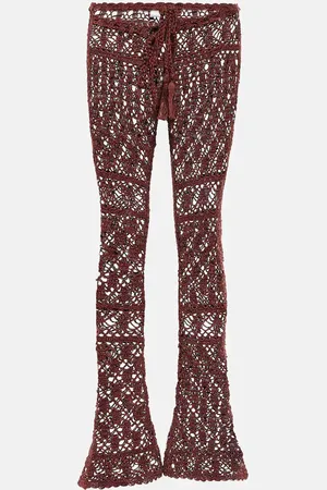 ANNA KOSTUROVA Mid-rise crochet cotton pants