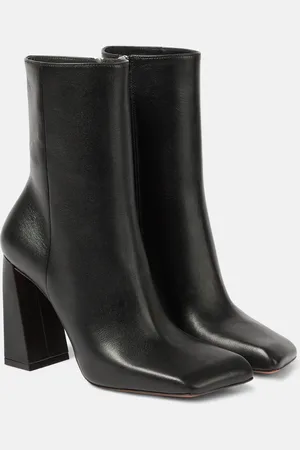 Amina Muaddi Marine 95 leather ankle boots