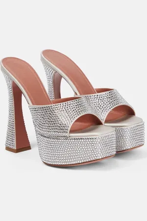 Amina Muaddi Dalida embellished platform mules