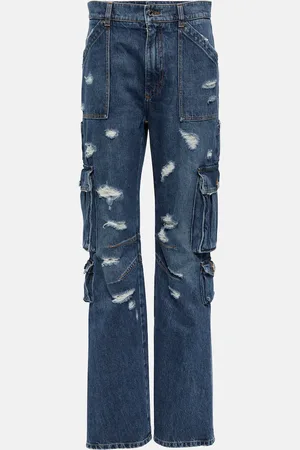 Dolce & Gabbana Distressed high-rise cargo jeans