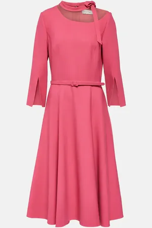 Oscar de la Renta Split-sleeve wool-blend midi dress