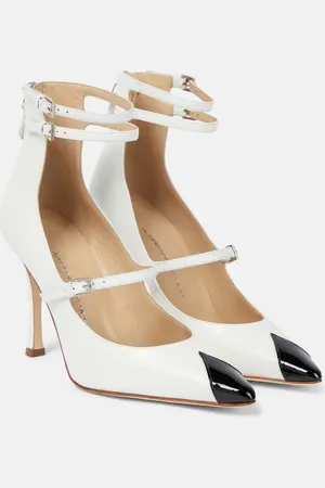 Alessandra Rich Paneled leather pumps