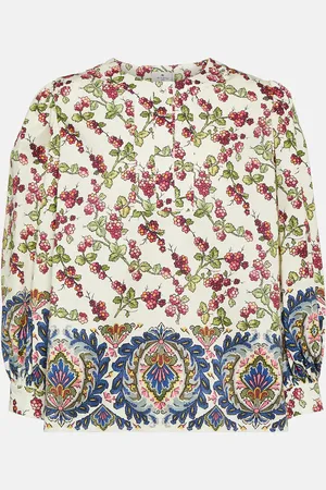 Etro Printed ruffle-embellished top