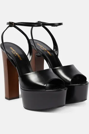 Saint Laurent Jodie 95 leather platform sandals