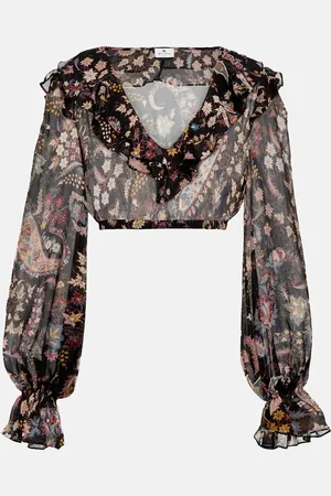 Etro Paisley silk crop top
