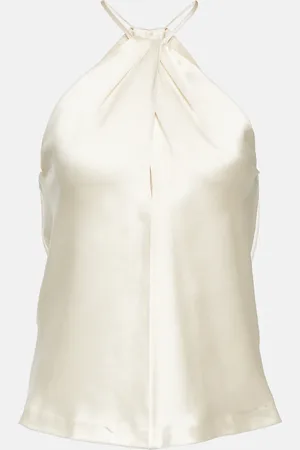 NILI LOTAN Edwige halterneck silk top