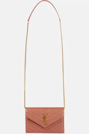 Saint Laurent Cassandre matelassÃ© leather wallet on chain