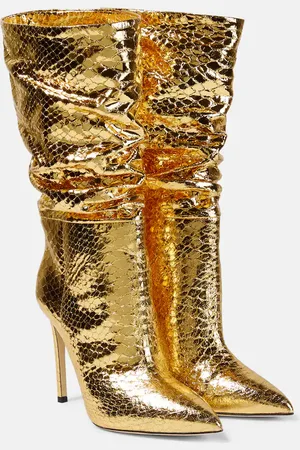 PARIS TEXAS Slouchy metallic leather boots