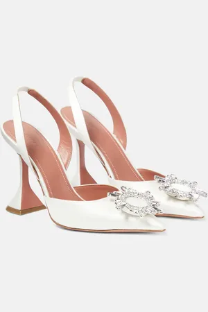 Amina Muaddi Begum satin slingback pumps