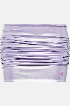 The Attico Ruched lycra miniskirt