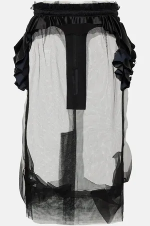 Maison Margiela Ruffle-trimmed tulle midi skirt