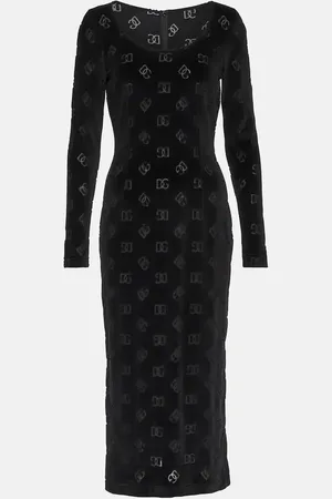 Dolce & Gabbana Logo velvet midi dress