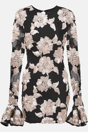 ROTATE Floral mesh minidress