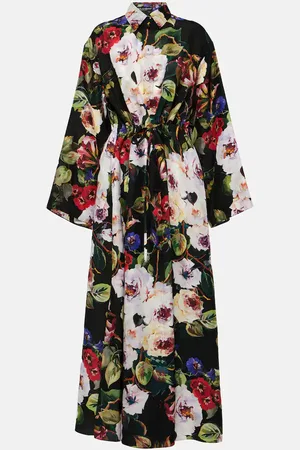 Dolce & Gabbana Floral silk satin shirt dress