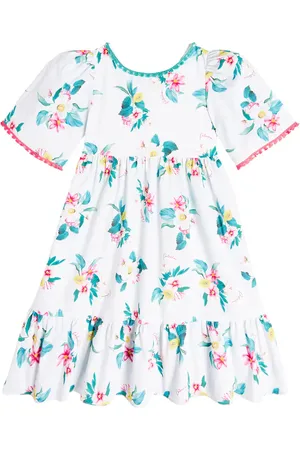 PATACHOU Floral tiered cotton dress