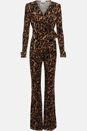 Diane von Furstenberg V-neck tie-waist jumpsuit