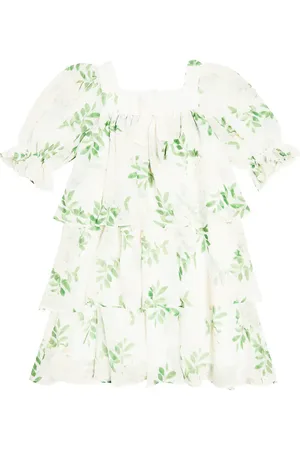 PATACHOU Bow-detail printed tiered dress