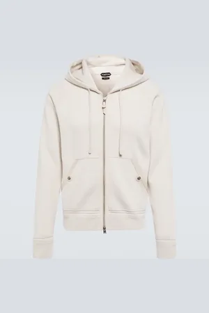Tom Ford Leather-trimmed cashmere hoodie
