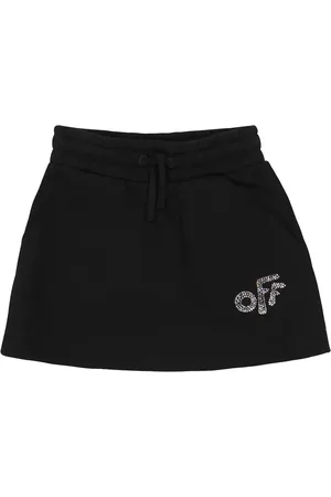 OFF-WHITE Embellished cotton jersey skirt