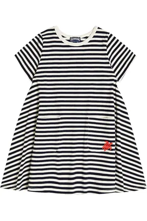 Vilebrequin Embroidered striped cotton dress