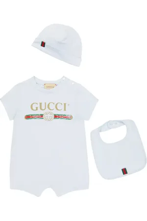 Gucci Baby cotton bodysuit, bib and hat set
