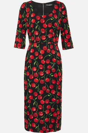 Dolce & Gabbana Cherry silk-blend midi dress
