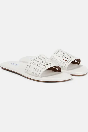 Alaïa AlaÃ¯a Laser-cut leather mules