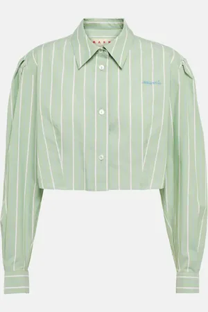 Marni Striped cropped cotton shirt