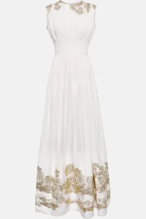Costarellos Eliza jacquard embroidered maxi dress