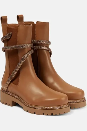 RENE CAOVILLA Chelsea leather ankle boots