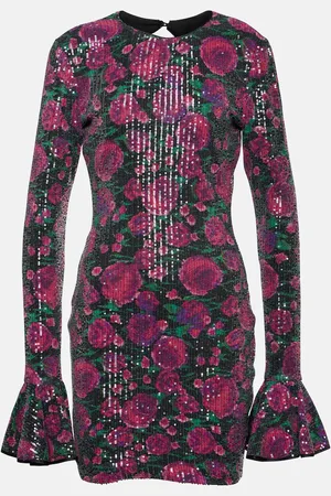 ROTATE Floral sequined minidress