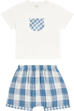 Il gufo Baby cotton T-shirt and shorts set
