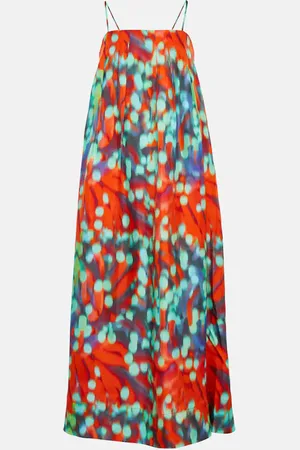 ASCENO Heather printed silk maxi dress
