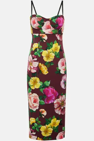 Dolce & Gabbana Floral silk-blend bustier midi dress