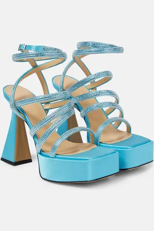 Mach & Mach Sydney embellished satin platform sandals
