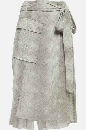 Victoria Beckham Snake-print crÃªpe de chine wrap skirt
