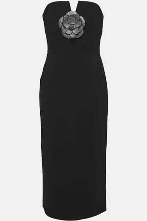 Rebecca Vallance Yvonne floral-appliquÃ© crepe midi dress