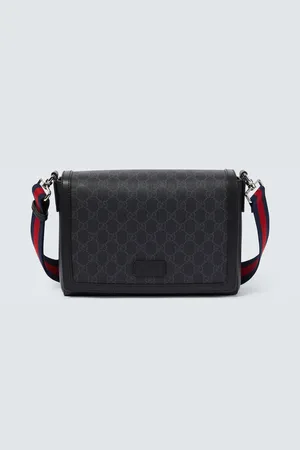 Gucci GG leather-trimmed crossbody bag