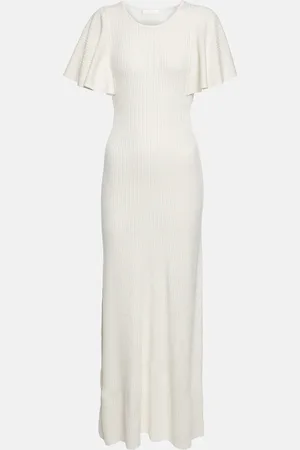 Chloé ChloÃ© Ruffle-trimmed wool midi dress