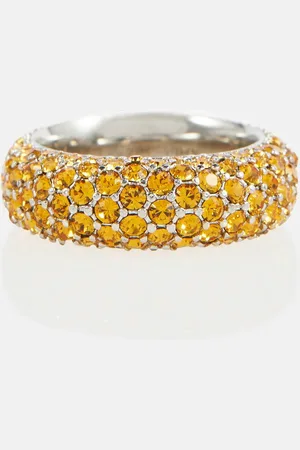 Amina Muaddi Cameron crystal-embellished ring