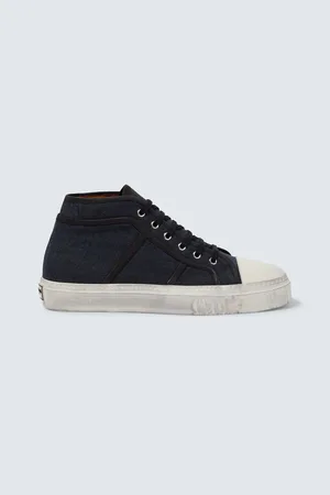 Dolce & Gabbana Denim leather-trimmed sneakers